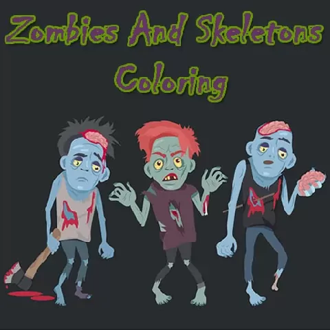 Game background of Zombies y esqueletos para colorear