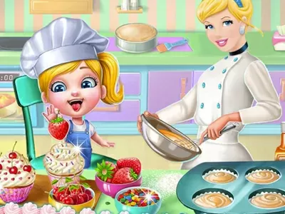 Game background of Cindy cocinando cupcakes